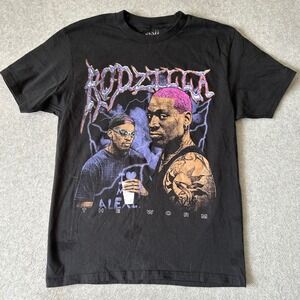 Rodman Apparel Medium T-Shirt Rodzilla The Worm Graphic Tee‎ Dennis Rodman Bulls